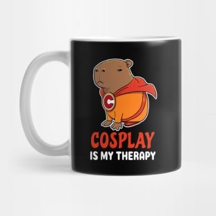 Cosplay is my therapy cartoon Capybara Superhero Mug